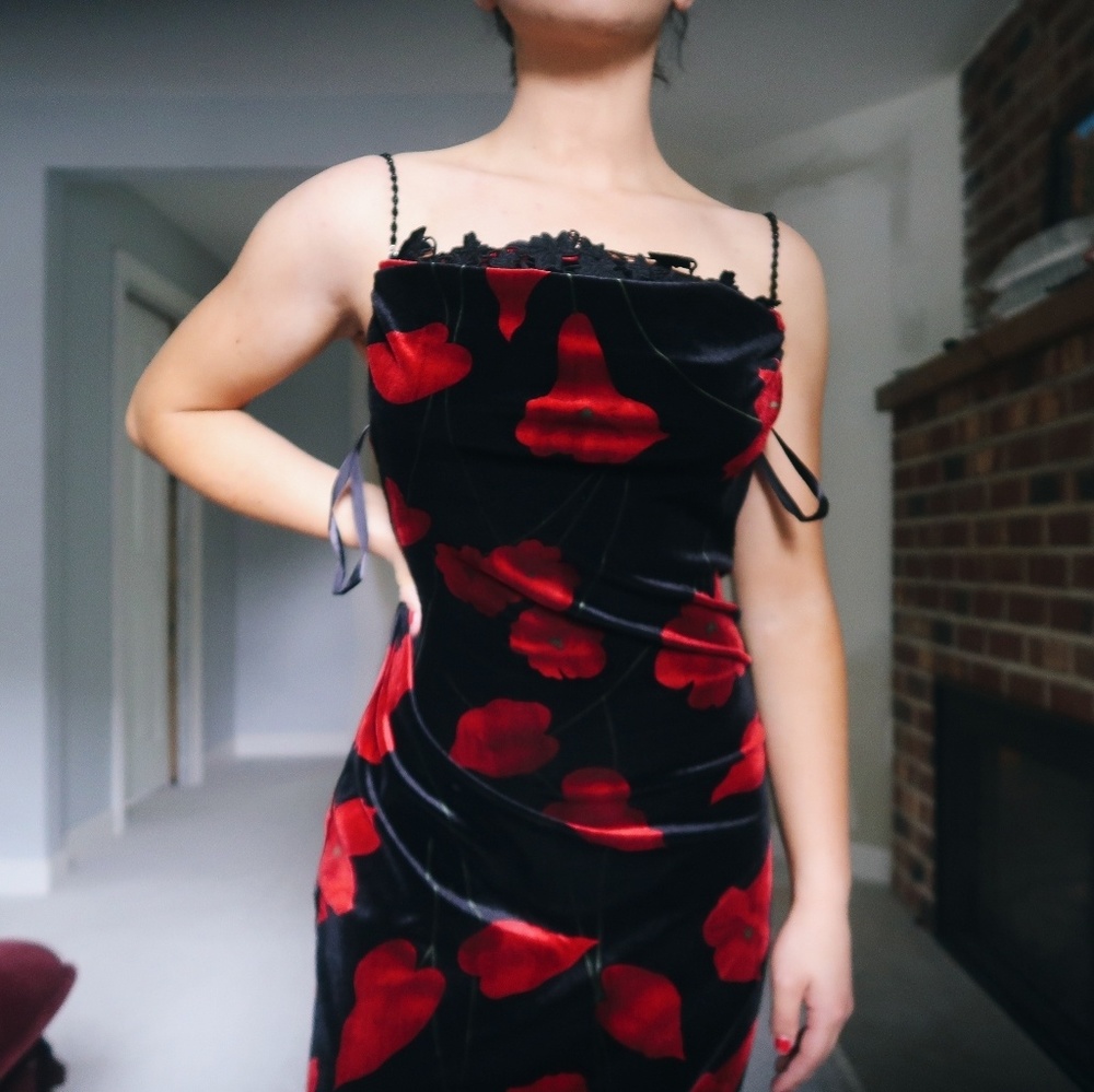 Vintage Joseph Ribkoff velvet print dress